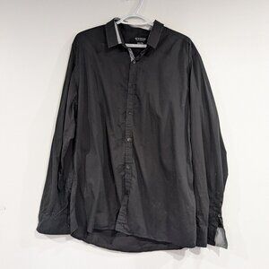 Guess Long Sleeve Button Down Dress Shirt Black Size XXL